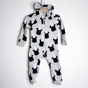 Tobias & The Bear Rabbit in the Hat Hooded Jumpsuit Size 18-24 M EUC